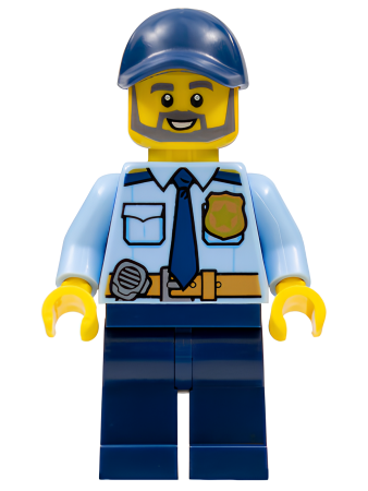 Минифигурка Lego Police - City Officer Shirt with Dark Blue Tie and Gold Badge cty1120